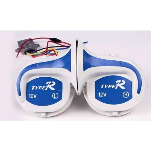 1 Pair Motorcycle Modification Horn Eight Sounds Echo Loudspeaker 12v Super Loud Snail Horn