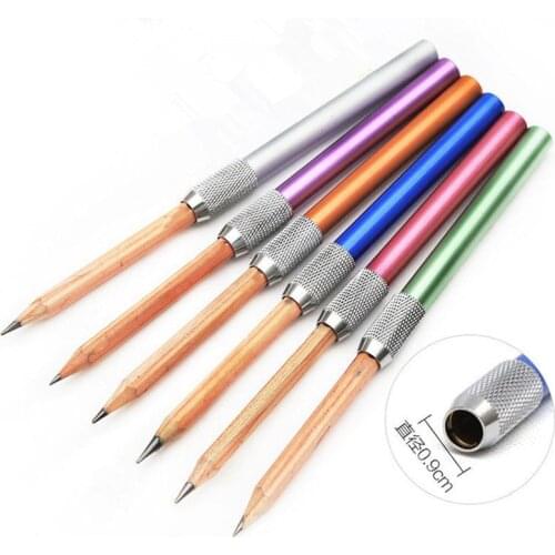 1PC 11*0.8cm Metal Adjustable Pencil Extender Sketch Pen Extender Rotary Detachable Art Student Writing Tools School Stationery