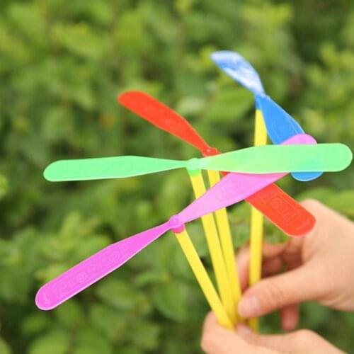 100Pcs Kids Propeller Toy Dragonfly Shape Hand Push Flying Propeller Outdoor Sports Game Toy Funny Gadget Toys For Children kid