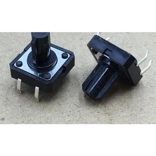 100pcs/lot Flat head DIP 12*12*12MM Touch the switch micro switch button four legs 12x12 aircraft head