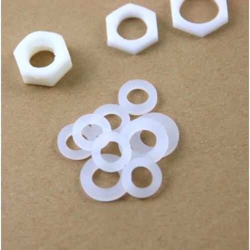 5PCS 1/8 1/4 3/8 1/2 3/4 Female thread plastic nuts Lock nut Outer hexagon fastening nut with Sealing ring