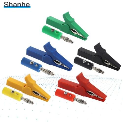 55MM Alligator clip + BANANA PLUG, test probe with 4mm Banana Plug Cable Clips