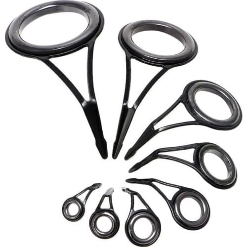 8 Pcs/Set Fishing Rod Guides Tip Fish 5-18Mm Dia Pole Repair Kit Line Rings Eyes Set Rings Frame