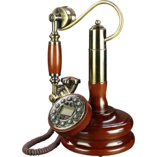 Antique Phone Candlestick Button Dial Telephone with Caller ID, FSK and DTMF, Retro Corded Phone Vintage Decorative Telephones
