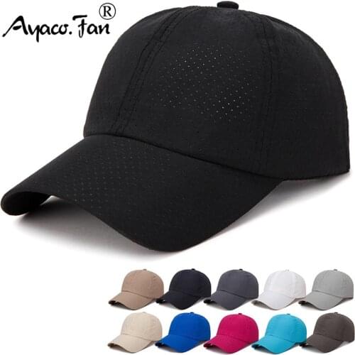 New Simple Baseball Cap Quick Drying Hats Men Women Summer Sunhat Unisex Breathable Sports Solid Color Snapback Baseball Hat