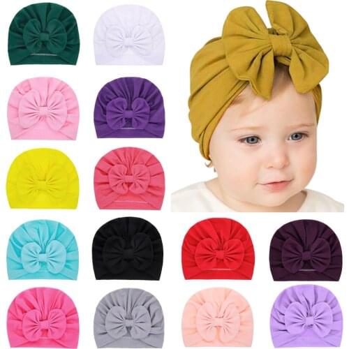 Baby Point Print Bonnet Big Bow Hats for Girls Winter Autumn Cotton Soft Skin-friendly Warm Cap Beanie Hats Photography Props