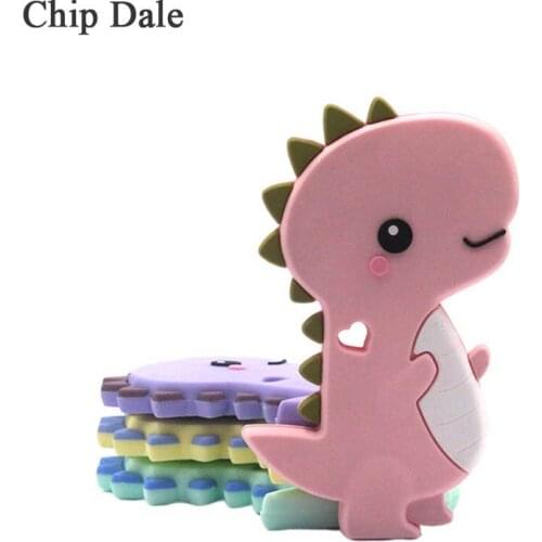 Chip Dale Animal Dinosaur Baby Silicone Teethers BPA Free Silicone Chew Toys DIY Pendant Necklace Accessory