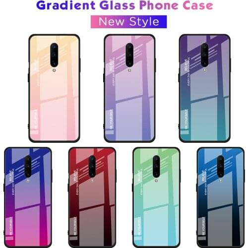 For OnePlus 7 Pro Case Luxury Hard Tempered Glass Fashion Gradient Protective Back Cover case For one plus 6 6T 7 PR0 1+7 shell