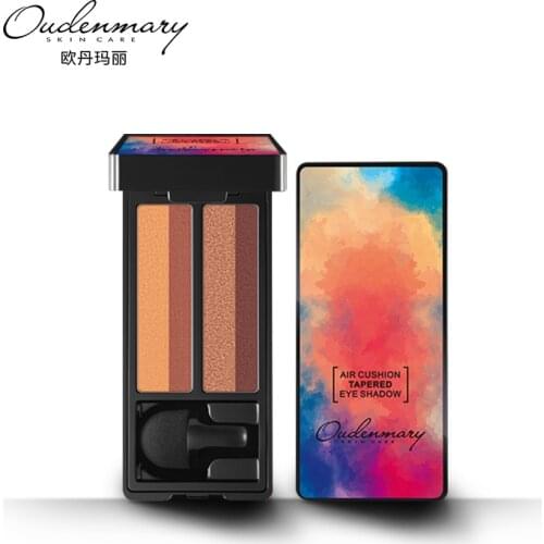 Double Color Lazy Eye Shadow Layer Makeup Palette Waterproof Beginner Shimmer Glitter Mineral Powder Eyeshadow Cosmetics