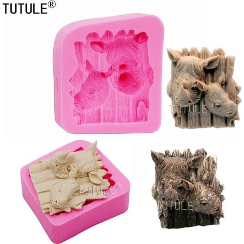 Rhinoceros Mold food grade cupcake mold-Rhinoceros Silicone Mold Cake Candy Clay Animal Cooking Jewelry Chocolate Cookies Mold