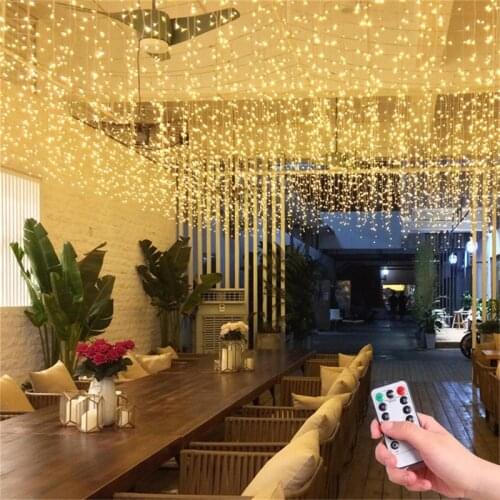 4Mx0.6M/3Mx3m LED Icicle String Lights Christmas Fairy Lights garland Outdoor Home For Wedding/Party/Curtain/Garden Decoration