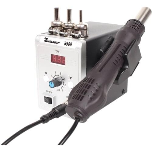 Hot Air Gun 858D Soldering Station 700W 110V 220V BGA Rework SMD SMT Welding Repair Tool Heat Gun LED Digital Solder