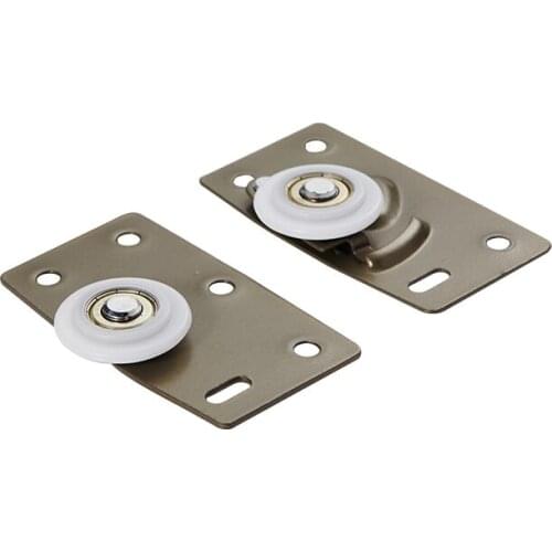 1set Wardrobe Door Wheel Furniture Closet Mute Pulley Moving Door With Adjustable Spring Door Rollers Furniture Parts