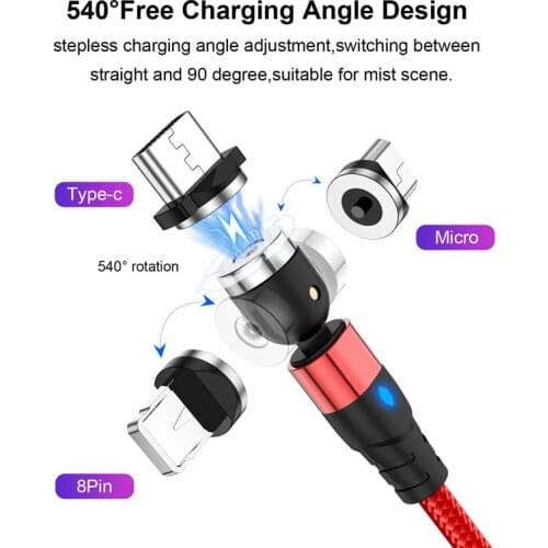 GTWIN 540 magnetic cable USB Cable Fast Charging Type C Charge Micro usb Cable For iPhone 11 Pro XS Plus Samsung Xiaomi usb C