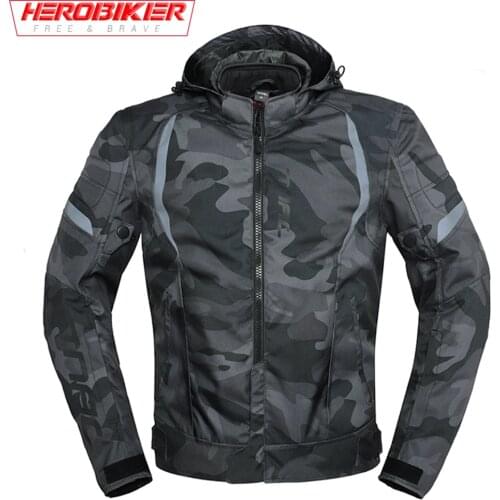 HEROBIKER Motorcycle Jackets Motocross Waterfroof Racing Jacket Men Motorbike Riding Breathable Reflective Clothes Four Seasons