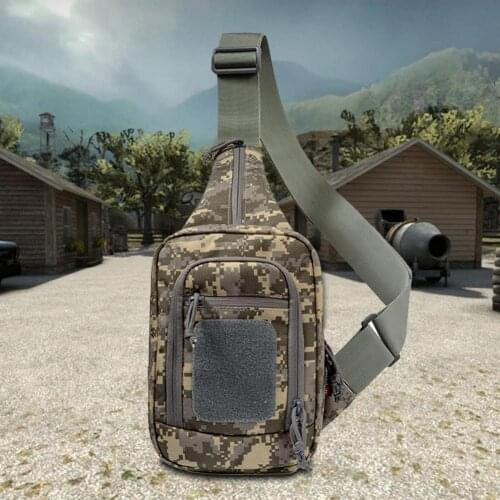 Mens zipper shoulder bag Multifunctional waterproof, lightweight and wear-resistant camouflage tactical chest Outdoor bag