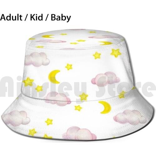 A Sleepy Night Sky Sun Hat 1593 Bucket Hat Clouds Dark Moon Dusk Stars Spooky Sleep Sleepy Starry