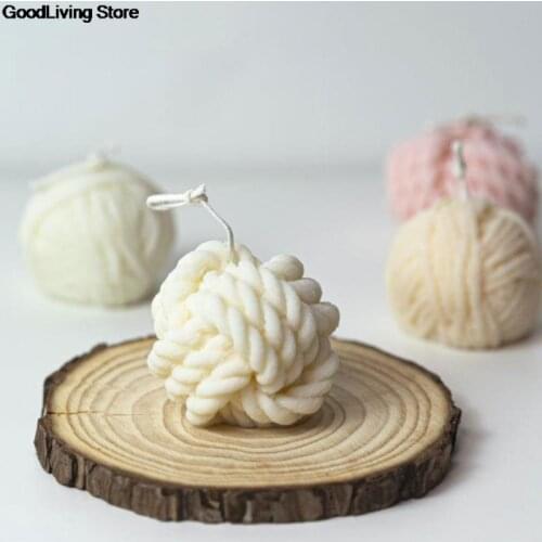 1PC New 3d Silicone Woolen Candle Molds Korean Candle Mold Woolen Ball Design Handmade Soy Candles Making Aroma Wax Soap Molds