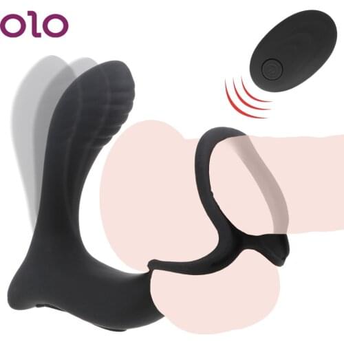 OLO Male Prostate Massage Vibrator Waterproof Sex Toy For Men Delay Ejaculation Anal Plug Prostate Stimulator Butt Plug