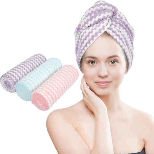 Microfiber Hair Towel Turban Wrap Hair Fast Drying Hat Hair Dry Cap Head Turban Super Absorbent Soft Lightweight 10inx25in Pack