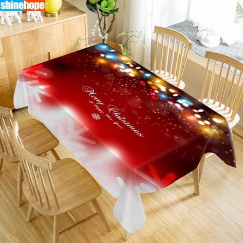 Custom Merry Christmas Table Cloth Oxford Print Rectangular Waterproof Oilproof Wedding Table Cover 100X140cm,140X250cm