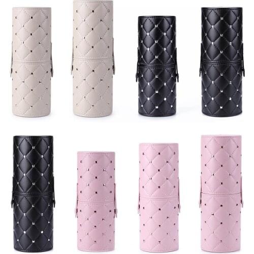 Portable Cylinder Shape Makeup Brush Storage Case Cosmetic Tools Container New Quality High Level Sewing Technology