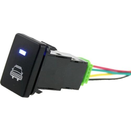 Blue LED Headlight Push Button Switch 12V For Toyota Land Cruiser Prado RAV4
