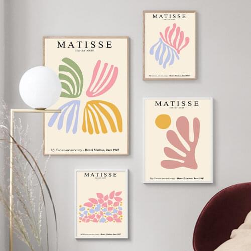Matisse Modern Minimalist Color Block Wall Art Canvas Painting Nordic Posters And Prints Wall Pictures For Living Room Decor
