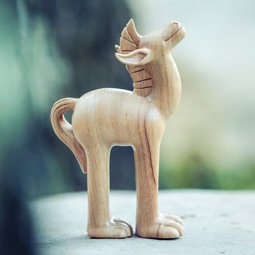 Moose statue Wooden Animal Crafts Art Home Hotel statues for Decoration Accessories Gift Geometry Ornament hogar moderno mascot