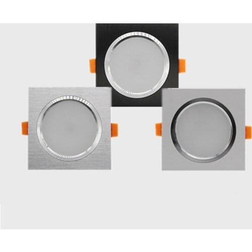 LED Downlights 3W5W7W9W12W AC85-265V Square Silver Black White LED Ceiling Lamp Down Light for Kitchen Home Indoor Lighting