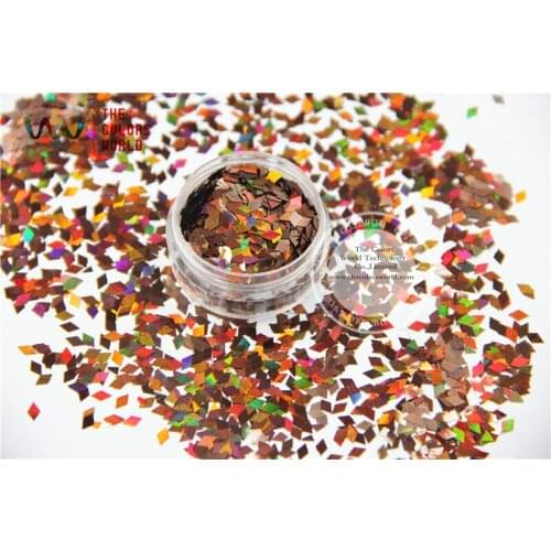TCA406 Laser Holographic Coffee Colors Diamond shape 3MM Size Glitter for Nail Art and DIY supplies
