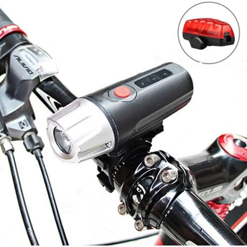 Bicycle Combination Lamp Front Light MTB USB Rechargeable High Power LED Head Lamp Handlebar Lighting Lantern Bike Cycling
