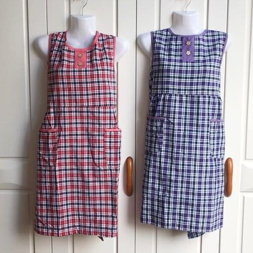 Spring and autumn cotton dustproof vest apron ladies breathable waistcoat bib pure cotton simple work waist gown