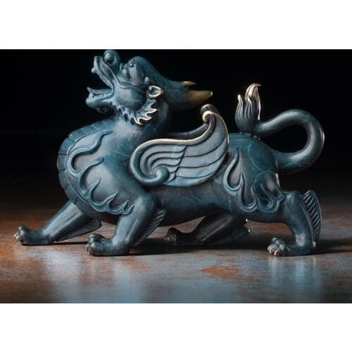 High grade FENG SHUI HOME Exorcise evil spirits Shop business bring wealth money GOOD LUCK brass Royal Dragon PI XIU statue