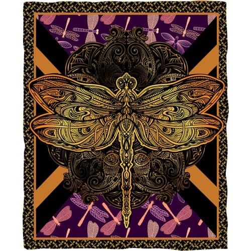 Dragonfly Psychedelic pattern funny Animal Blanket 3D full printed Wearable Blanket Adults/kids Fleece Blanket Drop Shippng 05