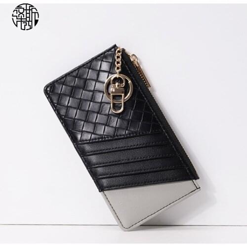 Zenos Fahion Woven Faux Leather Patch Color Long Wallet Purses Clutch Bag Casual Card Holder Pouch For Women Girl