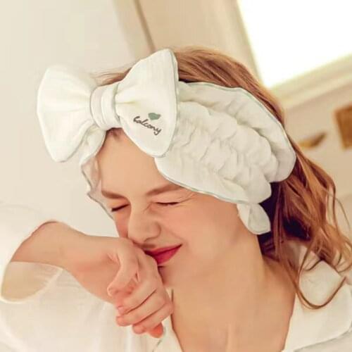 Ruoshui Woman Winter White Headband Bowknot Hairband Women Wash Face Headwear Hair Accessories Turban Bezel Headwear Ornaments