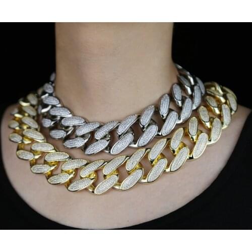 2021 New High Quality 30mm Miami Cuban Chain Necklace Micro Pave 5A Cubic Zirconia Hip Hop Fashion Women Charm Jewelry Gift