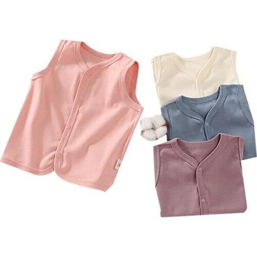 2020 Childrens 100%Cotton Vest Autumn Winter Baby Boys Girls Solid Color Outerwear Waistcoat Toddler Kids Gilet Fille Coats