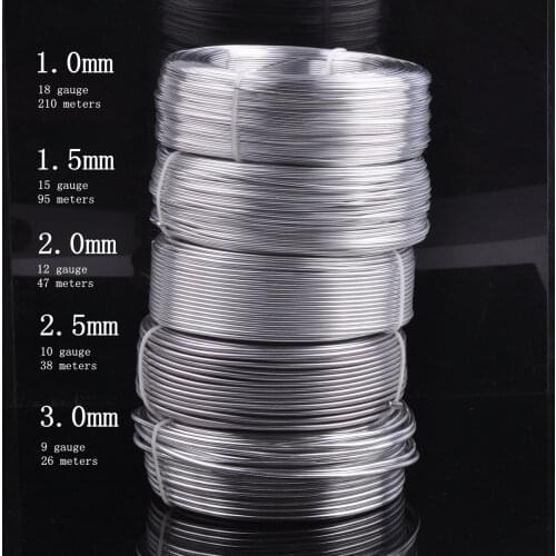 1 Large Roll Aluminium Soft Metal Crafts Beading Wire for Jewelry Making DIY 0.8mm 1mm 1.5mm 2mm 2.5mm 3mm