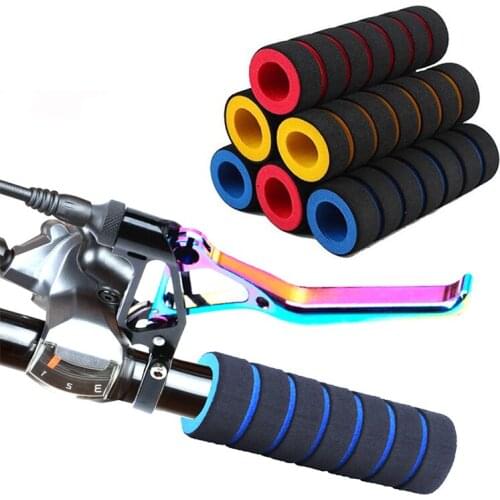 1 Pair Bicycle Handlebar Grips Cover Sponge Foam Bamboo Joint MTB Grips Non-Slip Damping Motorcycle Racing Trek Bike Parts