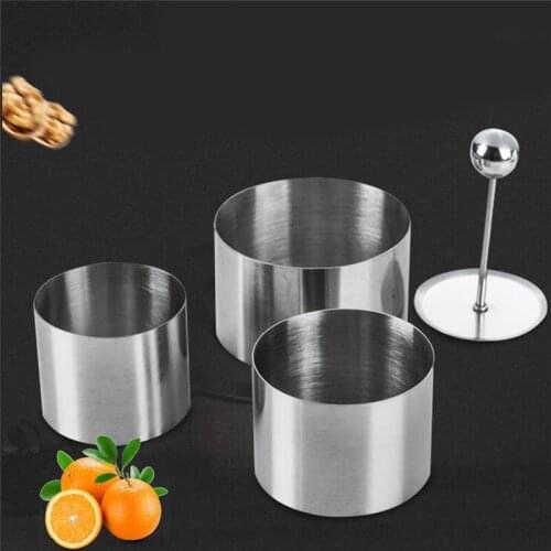 2021 Good Stainless Steel Round Cold Dish Modeling Mold Three-piece Hotel Chef Set Dish Cold Dish Styling Kitchen Gadget