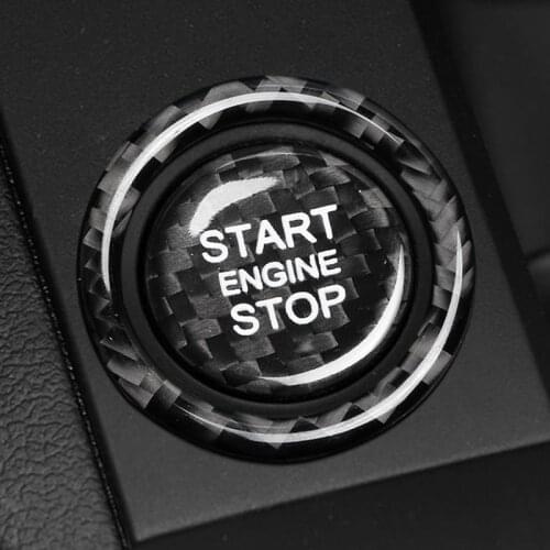 3D Carbon Fiber For Audi A3 A4 A5 A6 c5 c6 Q5 Q7 S3 S6 S7 Car Engine Start Stop Button Trim Cover Key Ring Car stickers decals