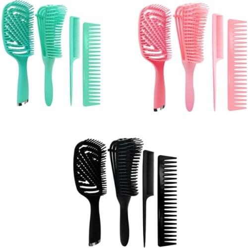 A0ND 4/5pcs Anti-Static Comb Detangling Hair Brush Scalp Massage Wide Tooth Tail Combs Hairdressing Styling Tools for Salon Home