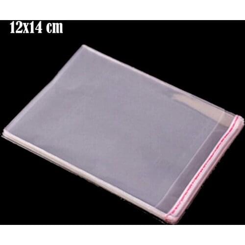 400pcs New Self Adhesive Seal Plastic Packaging Bag for Candy 12cmx14cm 3cm Clear Small Gift Bags
