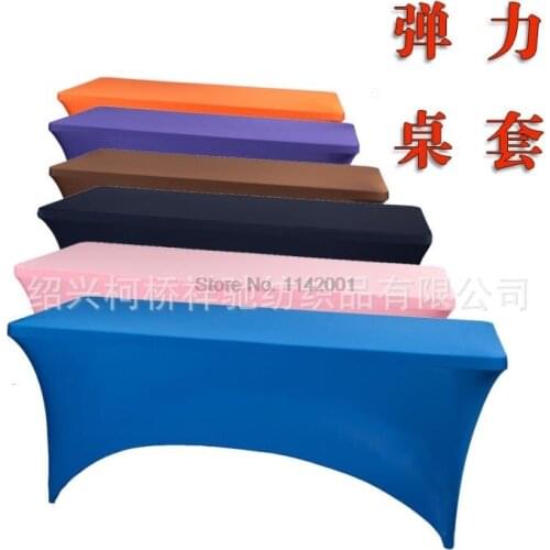 50pcs Rectangular High Stretch Spandex Table Cover Wedding Birthday Elastic Long Table Cloth eyelash Decoration hot