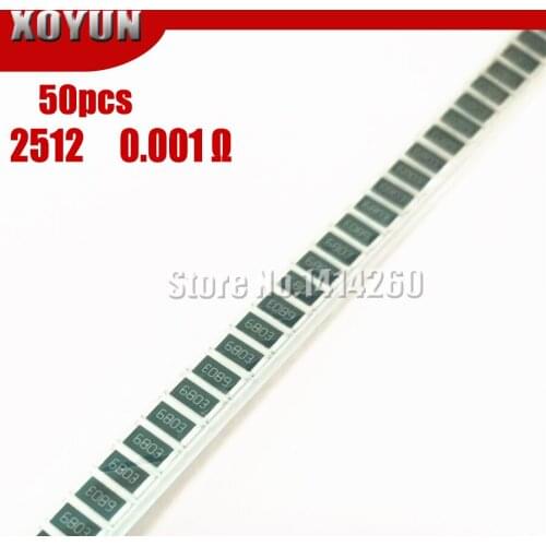 50PCS 2512 SMD Resistor 1% alloy resistor 0.001R 0.001 ohm 1mR R001 2W