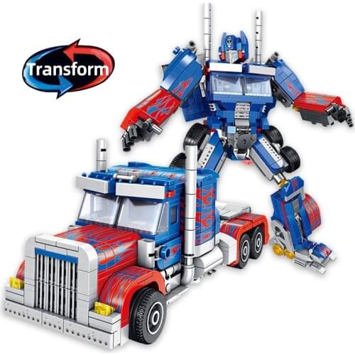833Pcs Transformation Robot Building Block Sets Deform Car Creative Assembling Creator Education Blocks Toys for Children Gifts