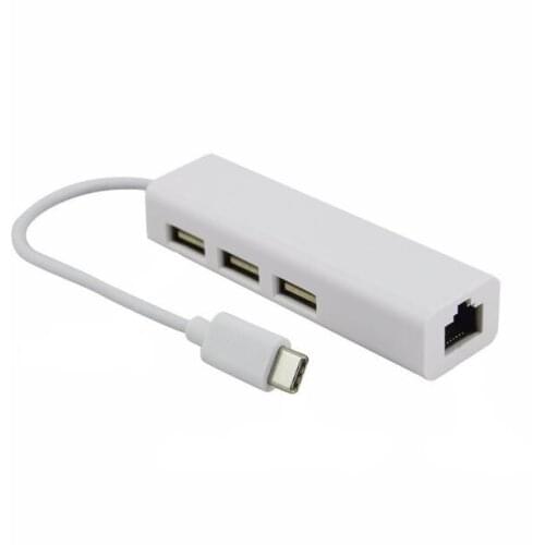 3 Ports USB 3.0 HUB Type C To Ethernet LAN RJ45 Network Card Adapter for Macbook ThinkPad Samsung Laptop USB-C Type-c