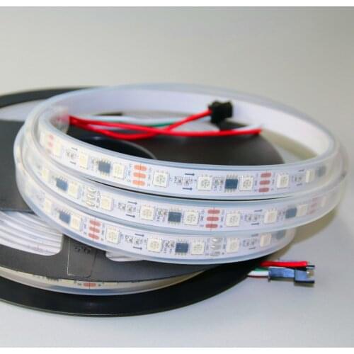 Promotion!! 5m DC12V WS2811 240LEDs (16pixes/m) led digital strip;waterproof in silicon tube;IP66;WHITE PCB
